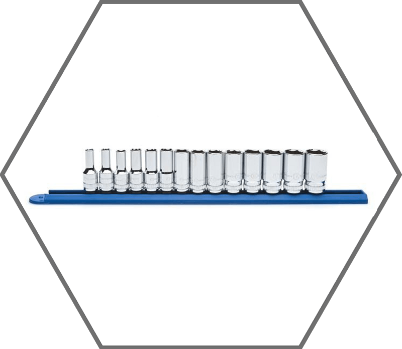 14 pc. 3/8" Drive 6 Point Mid Length Metric Socket Set