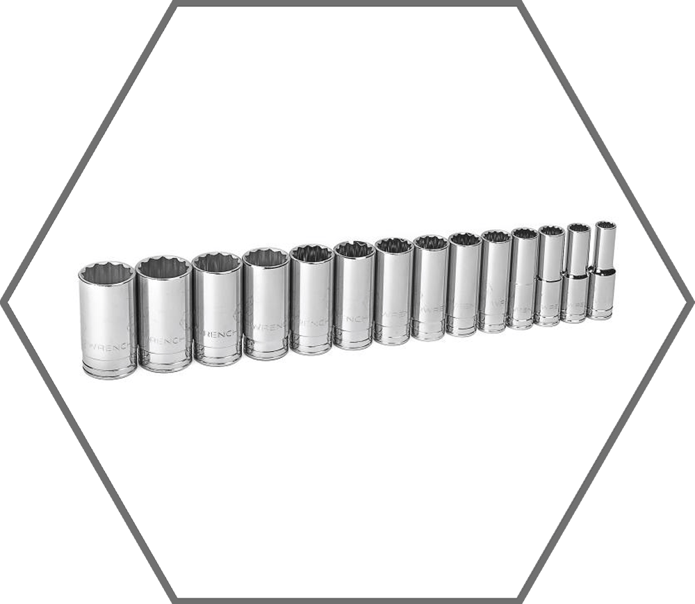 14pc 1/2" Drive 7/16"-1-1/2" GearWrench Chrome Finish 12pt Deep SAE Socket Set