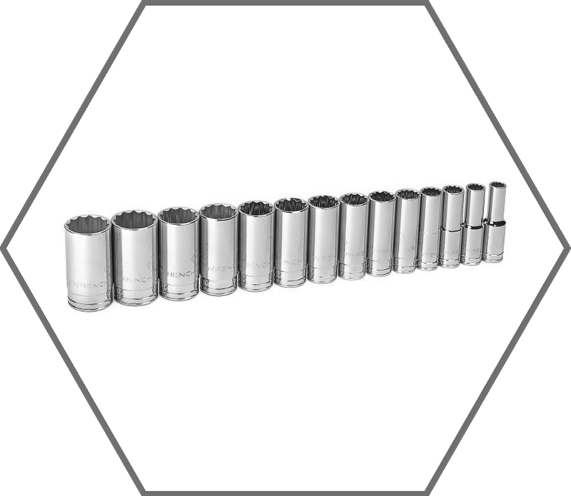 14pc 1/2" Drive 7/16"-1-1/2" GearWrench Chrome Finish 12pt Deep SAE Socket Set