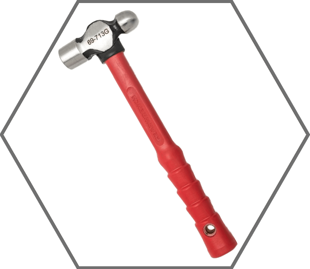 24oz GearWrench MAXXLock Steel Head Tether Ready Fiberglass Handle Ball Pein Hammer