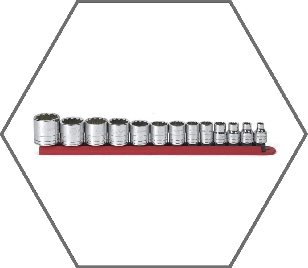 13pc 3/8" Drive 1/4"-1" GearWrench Chrome Finish 12pt Standard SAE Socket Set