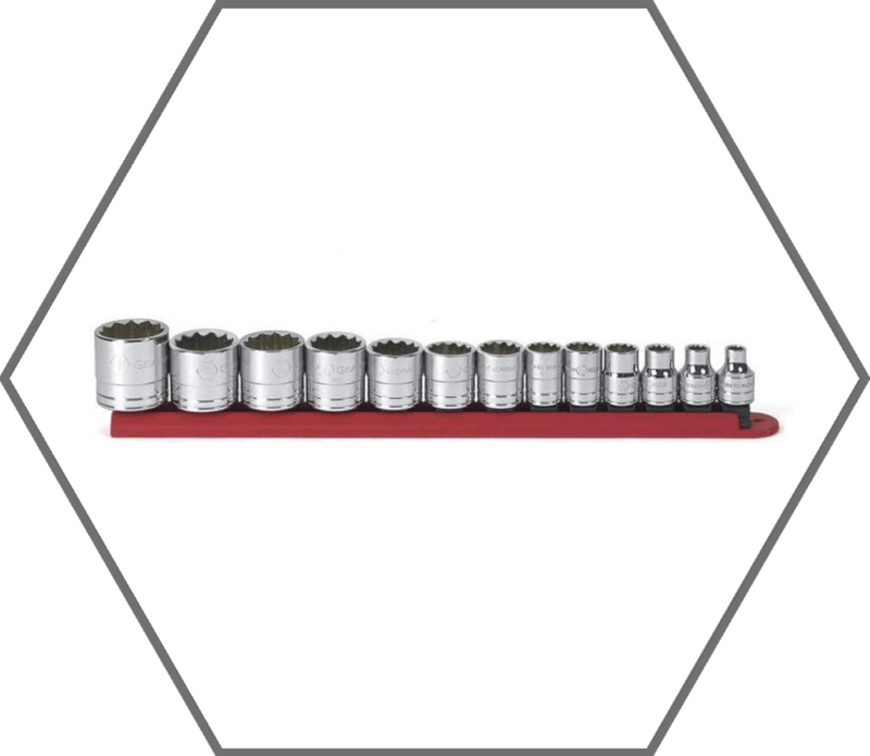 13pc 3/8" Drive 1/4"-1" GearWrench Chrome Finish 12pt Standard SAE Socket Set