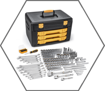 243 pc. 12 Point Mechanics Tool Set in 3 Drawer Storage Box