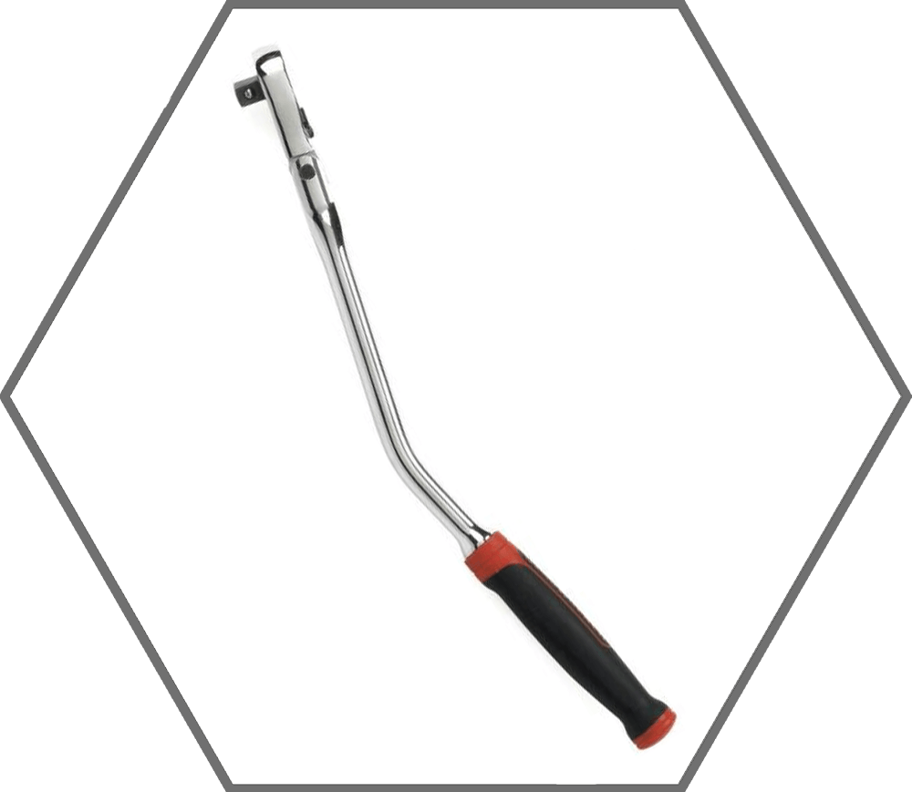 3/8" Drive 12-1/4"L GearWrench 84 Tooth Offset Flex Head Dual Material Teardrop Reversible Ratchet