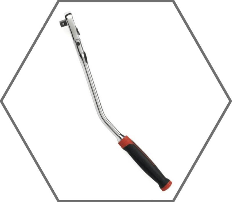 3/8" Drive 12-1/4"L GearWrench 84 Tooth Offset Flex Head Dual Material Teardrop Reversible Ratchet