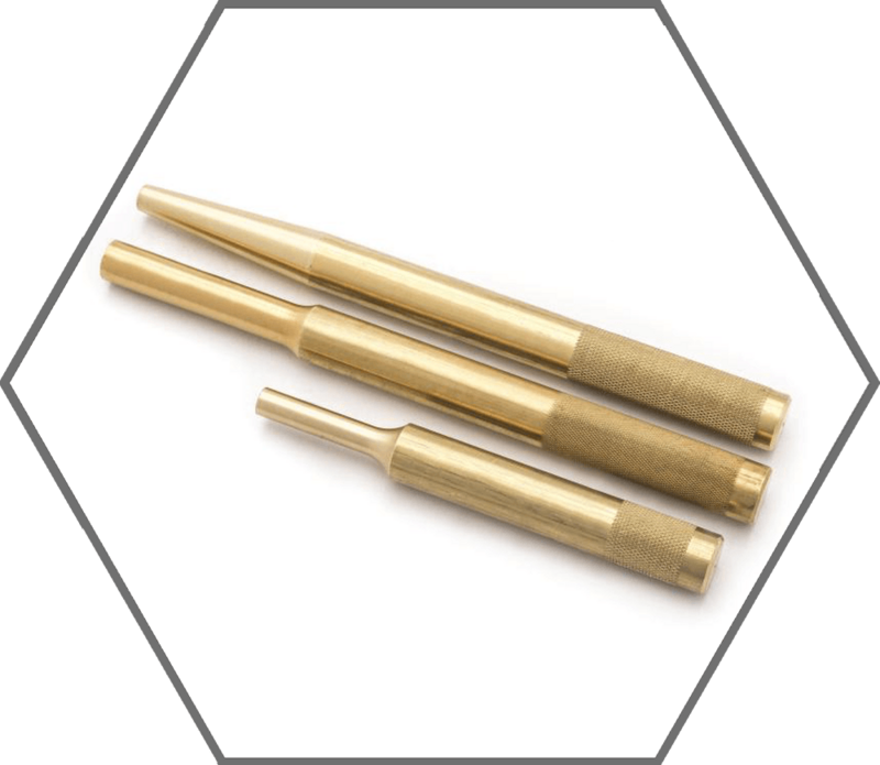 3pc 1/4", 3/8" & 1/2" GearWrench Non-Marring/Non-Sparking Brass Pin Punch Set