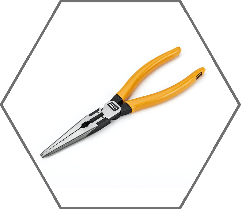 8" Long Nose Dipped Handle Slip Joint Plier