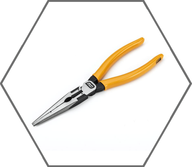 8" Long Nose Dipped Handle Slip Joint Plier