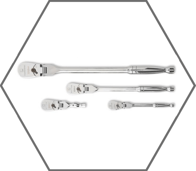 4pc 1/4", 3/8" & 1/2" Drive GearWrench 120XP Flex Head Teardrop Reversible Ratchet Set