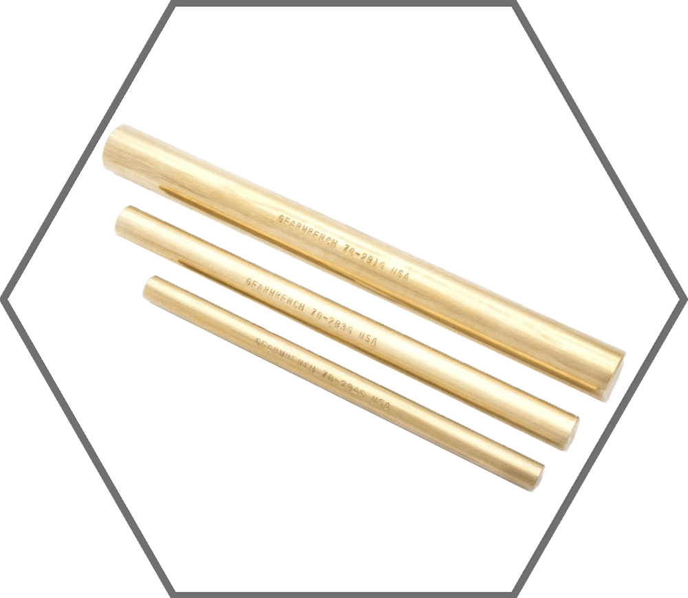 3pc 3/8", 1/2" & 3/4" GearWrench Non-Marring/Non-Sparking Brass Drift Punch Set