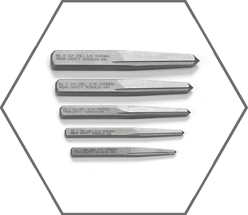 5pc #1-#5 GearWrench Undercut Flute Screw Extractor Set