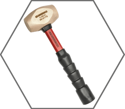 64oz GearWrench Brass Head Cushion Grip Fiberglass Handle Non-Sparking Hammer