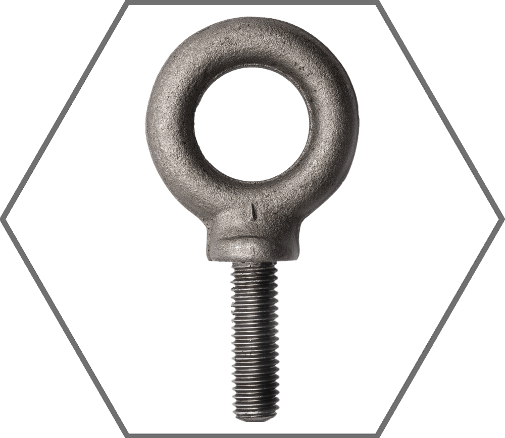 1"-8 x 2-1/2" Campbell Drop Forged Shoulder Pattern Machinery Eye Bolt, Made in USA