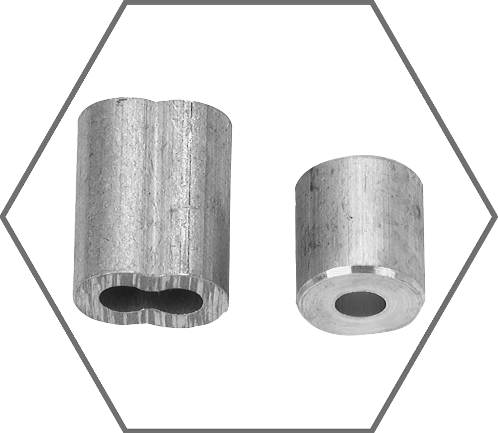 1/4" Campbell Aluminum Hourglass Swage Wire Rope Sleeve