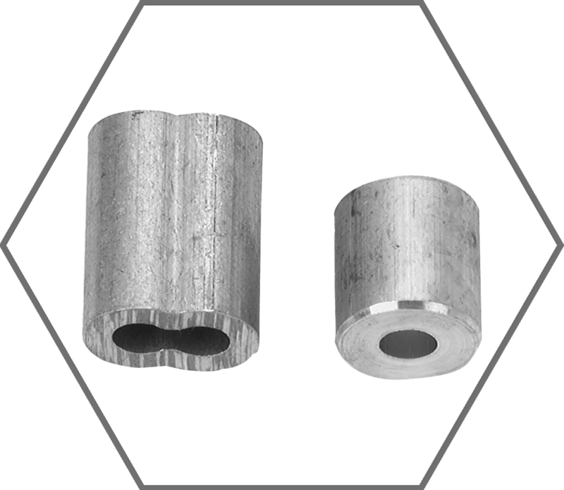 1/4" Campbell Aluminum Hourglass Swage Wire Rope Sleeve