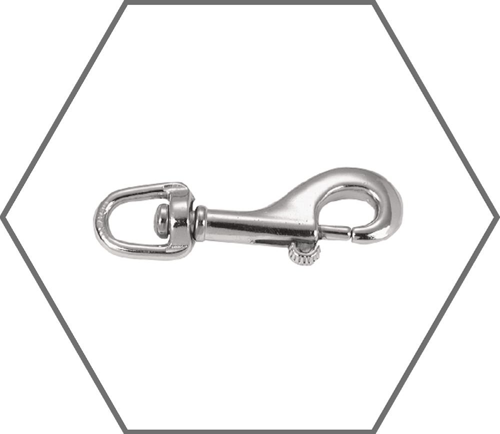 3/4" Eye 3-11/16"OAL 70lb WLL Campbell Nickel Plated Swivel Round Eye Bolt Snap