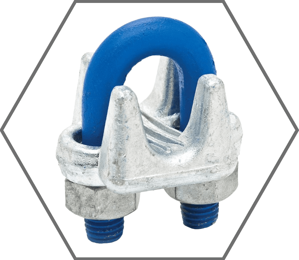 5/8" Campbell Blue U-Bolt Galvanized Drop Forged Wire Rope Clip, Made in USA