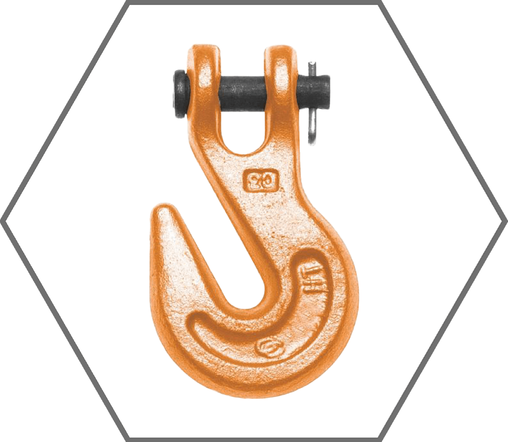 7/16" 10000lb WLL Campbell Orange Alloy Steel Clevis Grab Hook, Made in USA