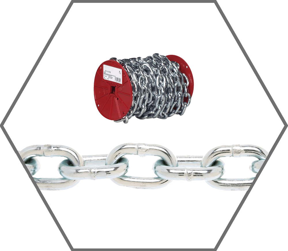 3/16" Campbell Zinc Plated Grade 30 Proof Coil Chain, 100ft Reel
