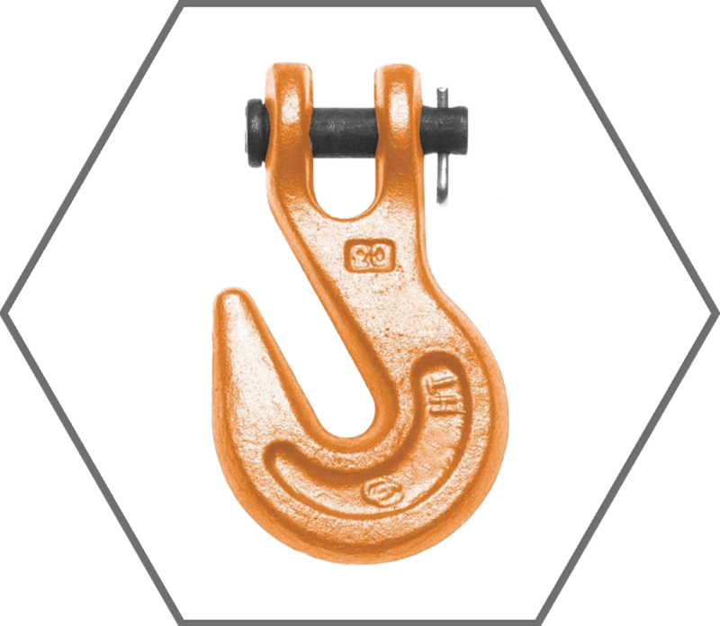 5/16" 4500lb WLL Campbell Orange Alloy Steel Clevis Grab Hook, Made in USA