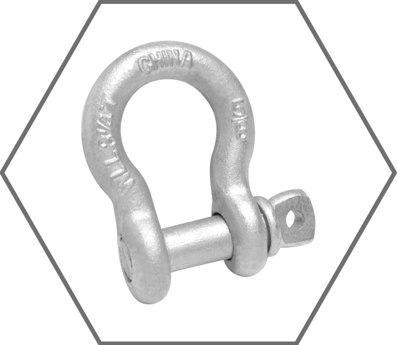 3/4" 9500lb WLL Campbell Galvanized Carbon Steel Screw Pin Anchor Shackle, Import