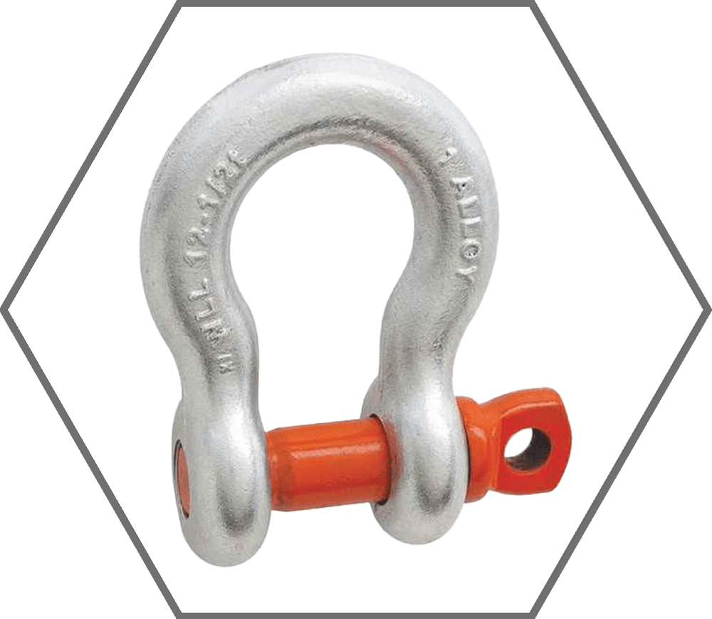 3/4" 14000lb WLL Campbell A-419-G Galvanized Alloy Steel Screw Pin Anchor Shackle