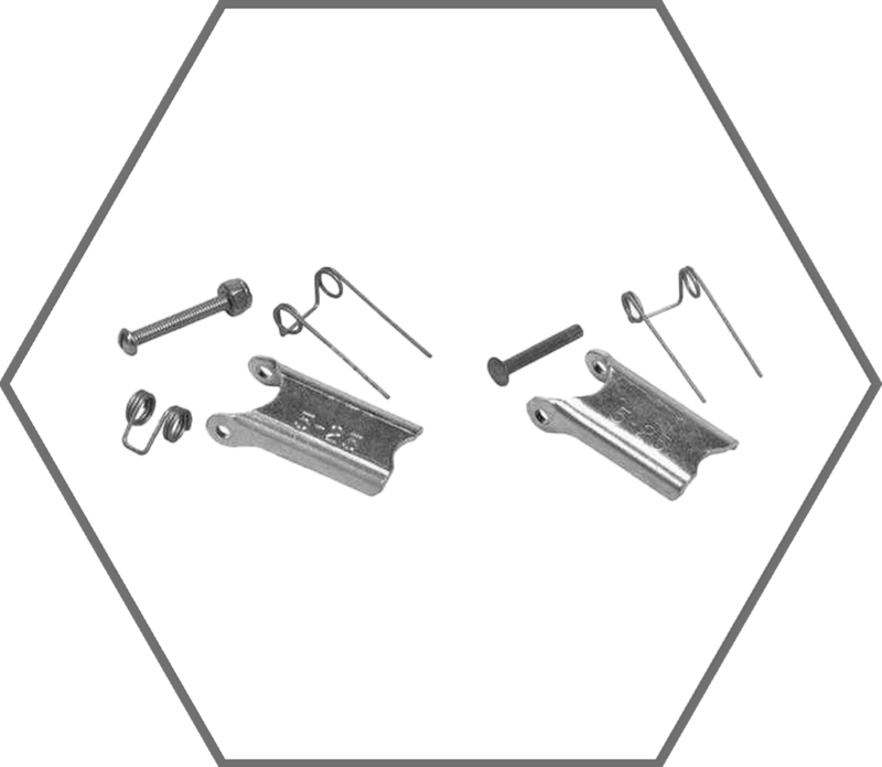 1/4" Size #2-22 Campbell Zinc Plated Steel Latch Kit for Non-Integrated Hooks