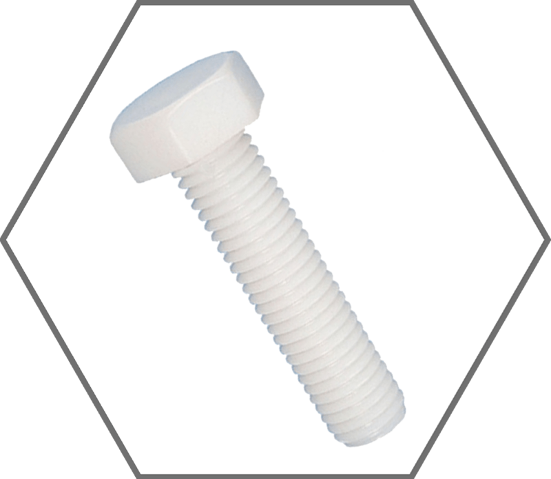 1/4"-20 x 1" Grade 6.6 Natural Nylon Hex Cap Screw