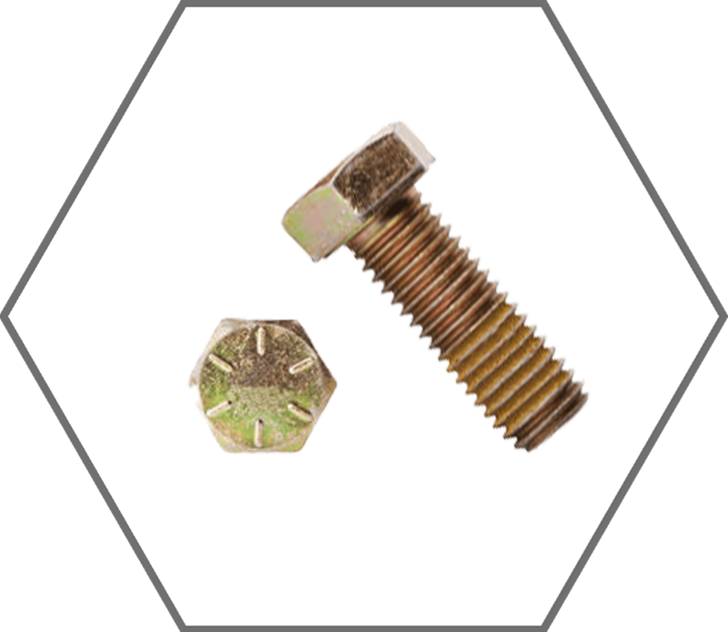 5/16"-18 x 2" SAE J429 Grade 8 Yellow Zinc Finish Hex Cap Screw with Nylon Patch, Made in USA