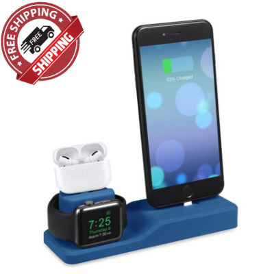 3 In 1 Silicone Charging Dock For Pro &amp; Apple Watch &amp; IPhone, With Bracket Funtion