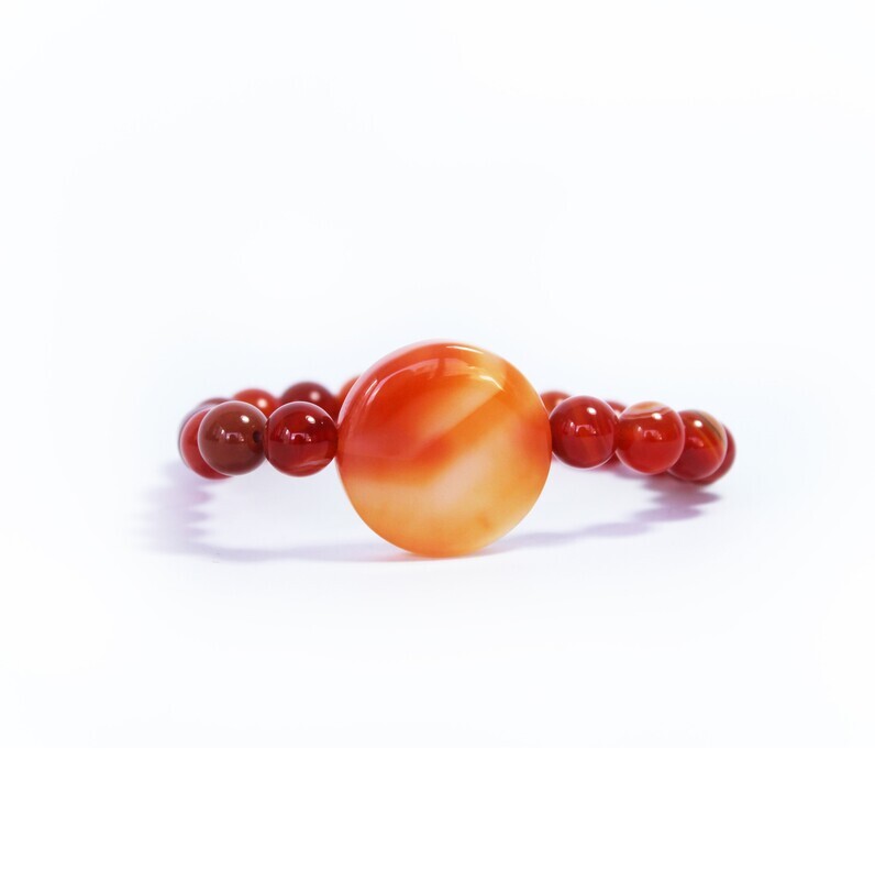 02061 - Pulsera carnelia naranja | 8 mm