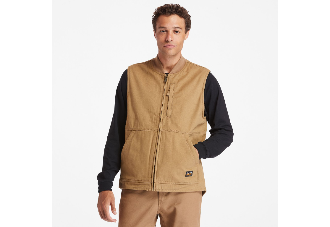 Men's Timberland PRO® Dark Wheat Gritman Lined Canvas Vest A1VBF-D02