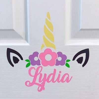 Unicorn Door Decal
