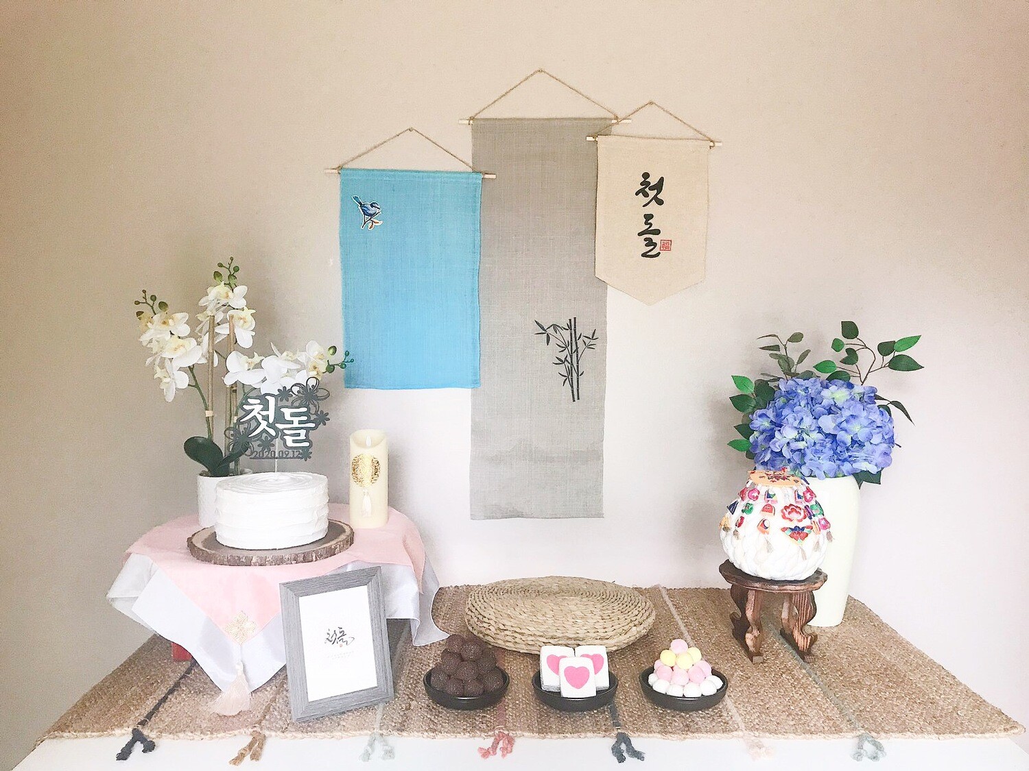 삼색 달래 돌상 (블루)