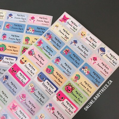 60 Pinkfong Name Sticker