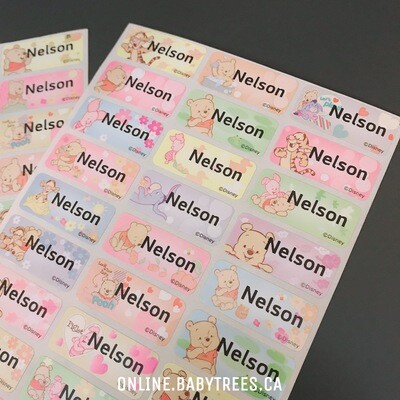 60 Pooh Name Sticker