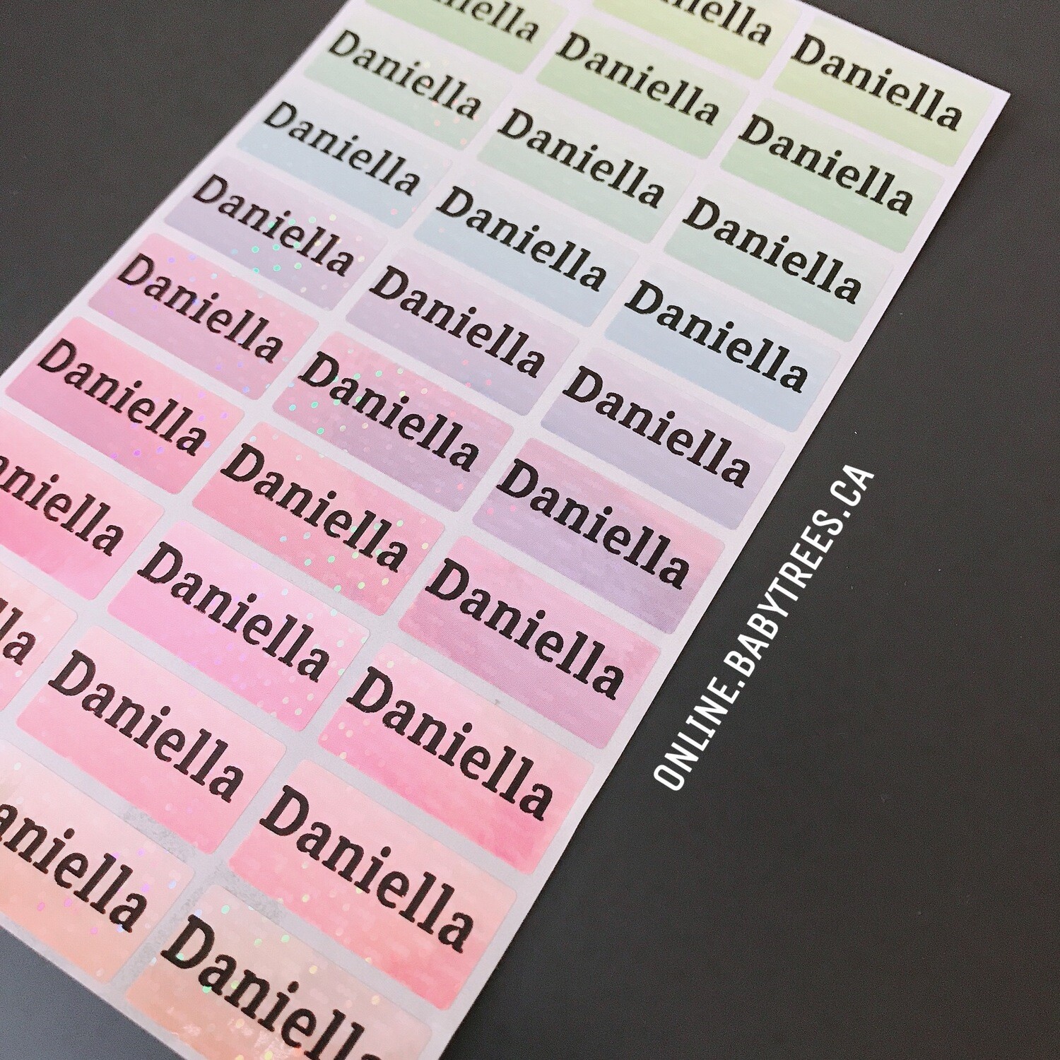 60 Rainbow Pearl Name Sticker