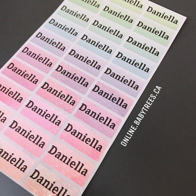 60 Rainbow Pearl Name Sticker