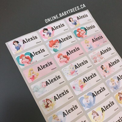 60 Princess Name Sticker