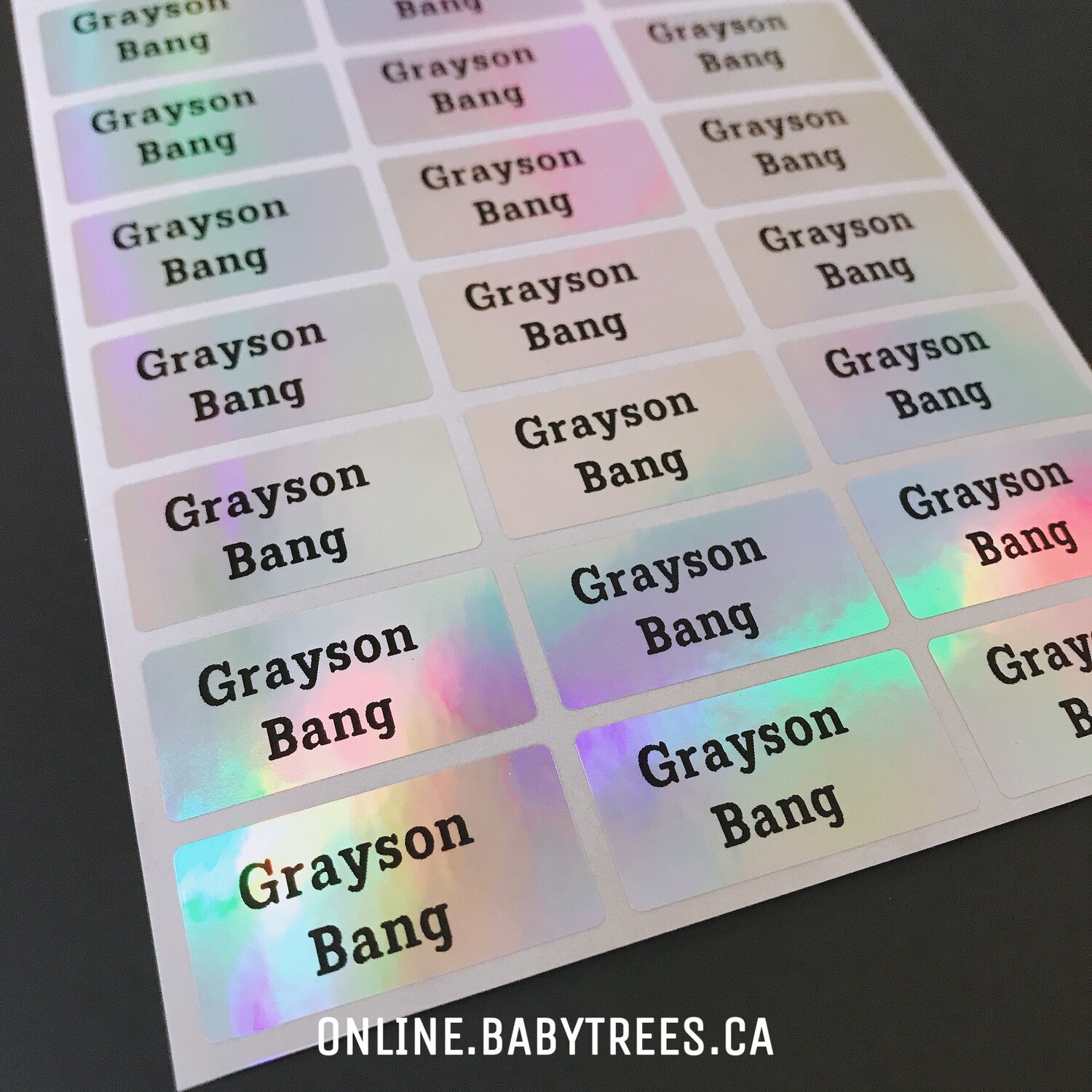 60 Holographic Name Sticker