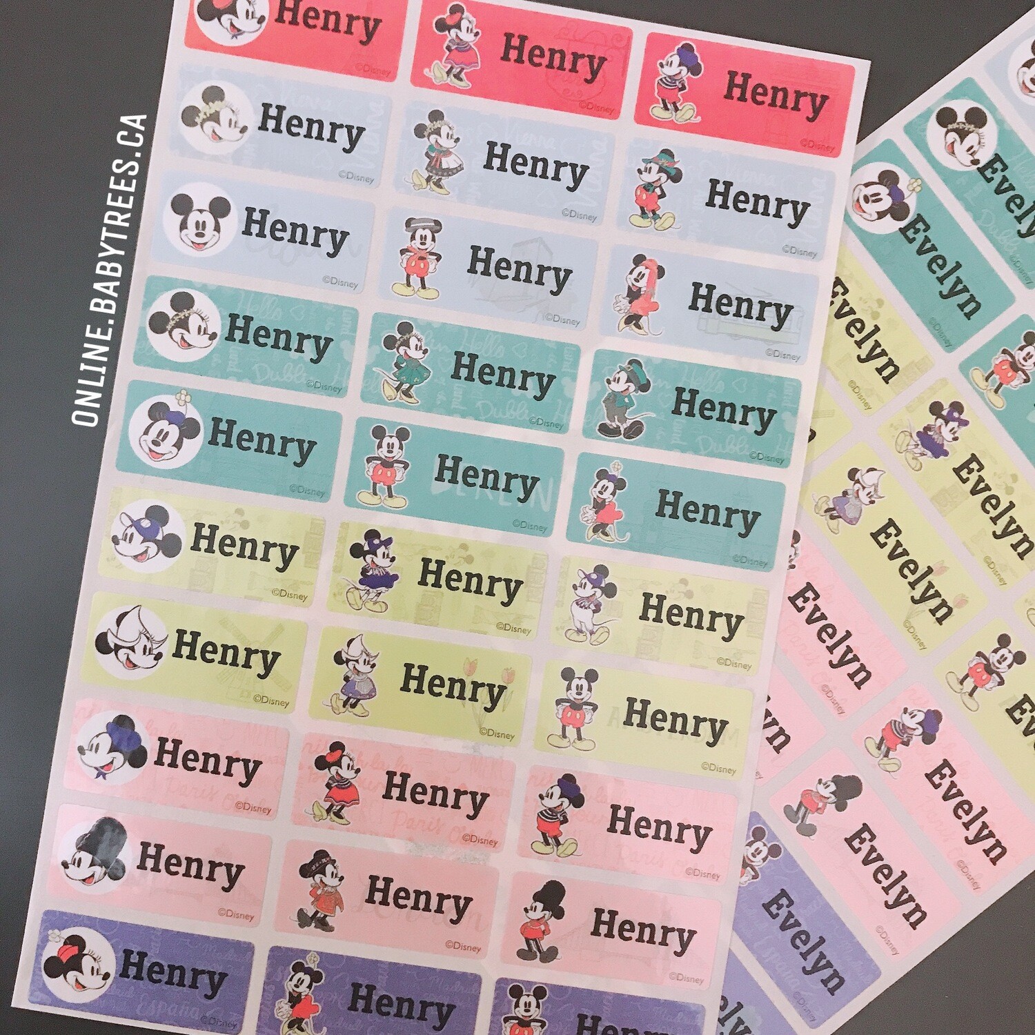 60 Mickey Mouse Name Sticker