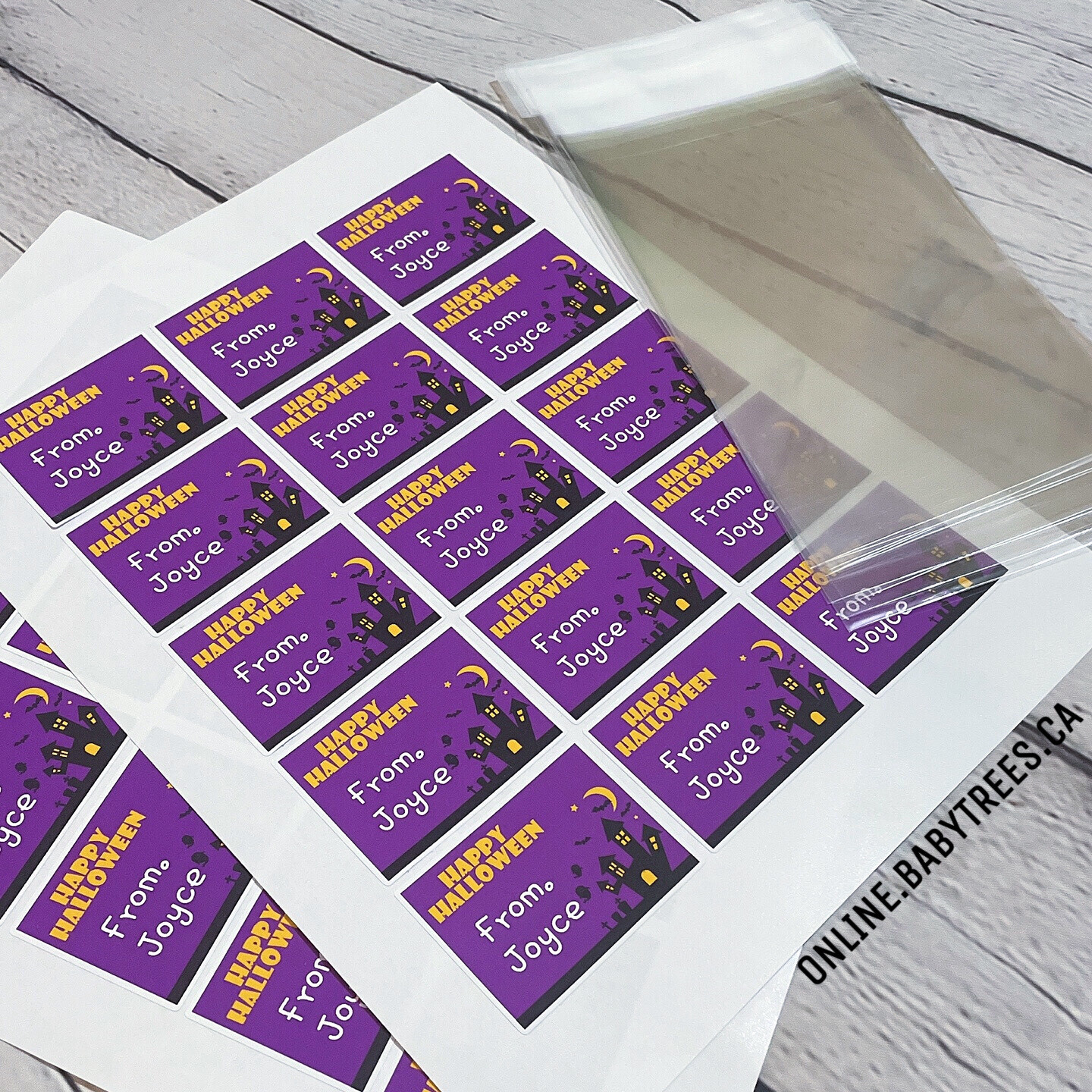 24 Halloween Stickers and OPP Bags