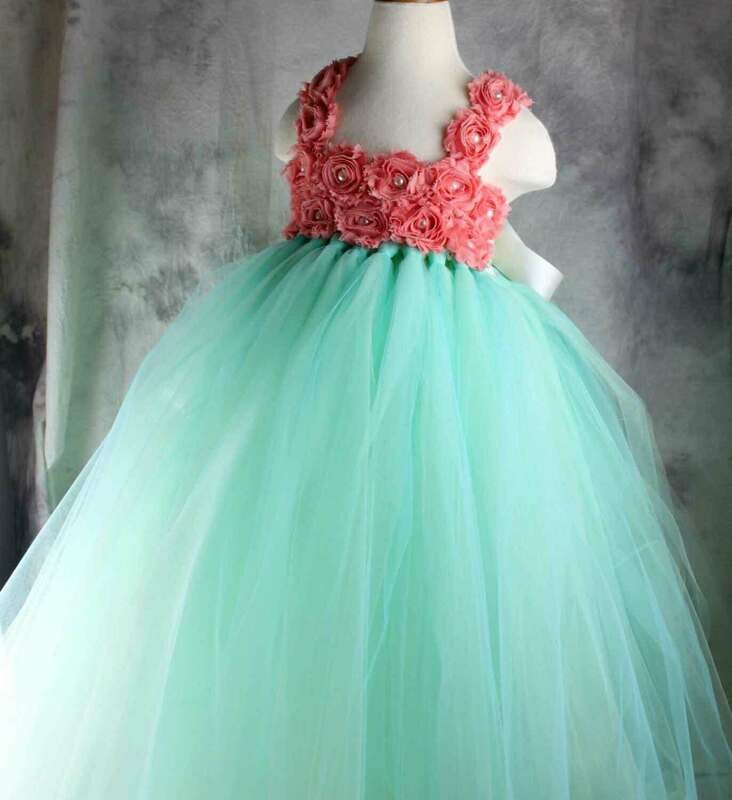 Sea Green Tutu Dress for Baby Girl for Birthday or Party