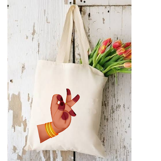 CUSTOMIZED TOTE BAGS - 11&quot; X 12&quot; INCHES HASTA AND NAVARASA THEME
