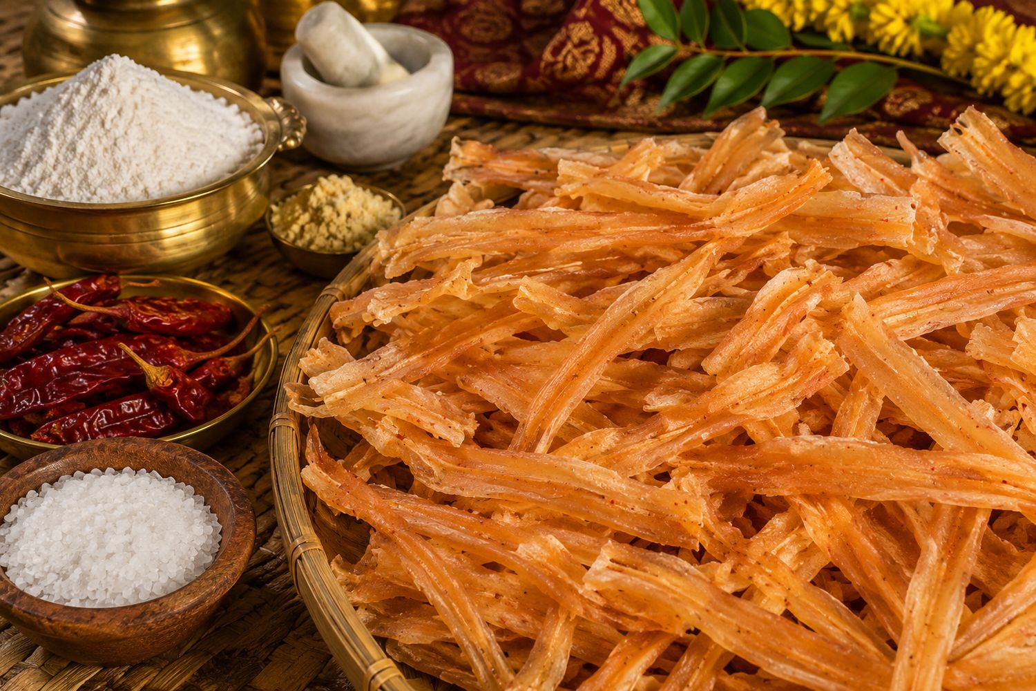 RICE KARUVADAM ( ARISI KARUVADAM / KONDATTAM  ) - SUN DRIED RICE CRISPS