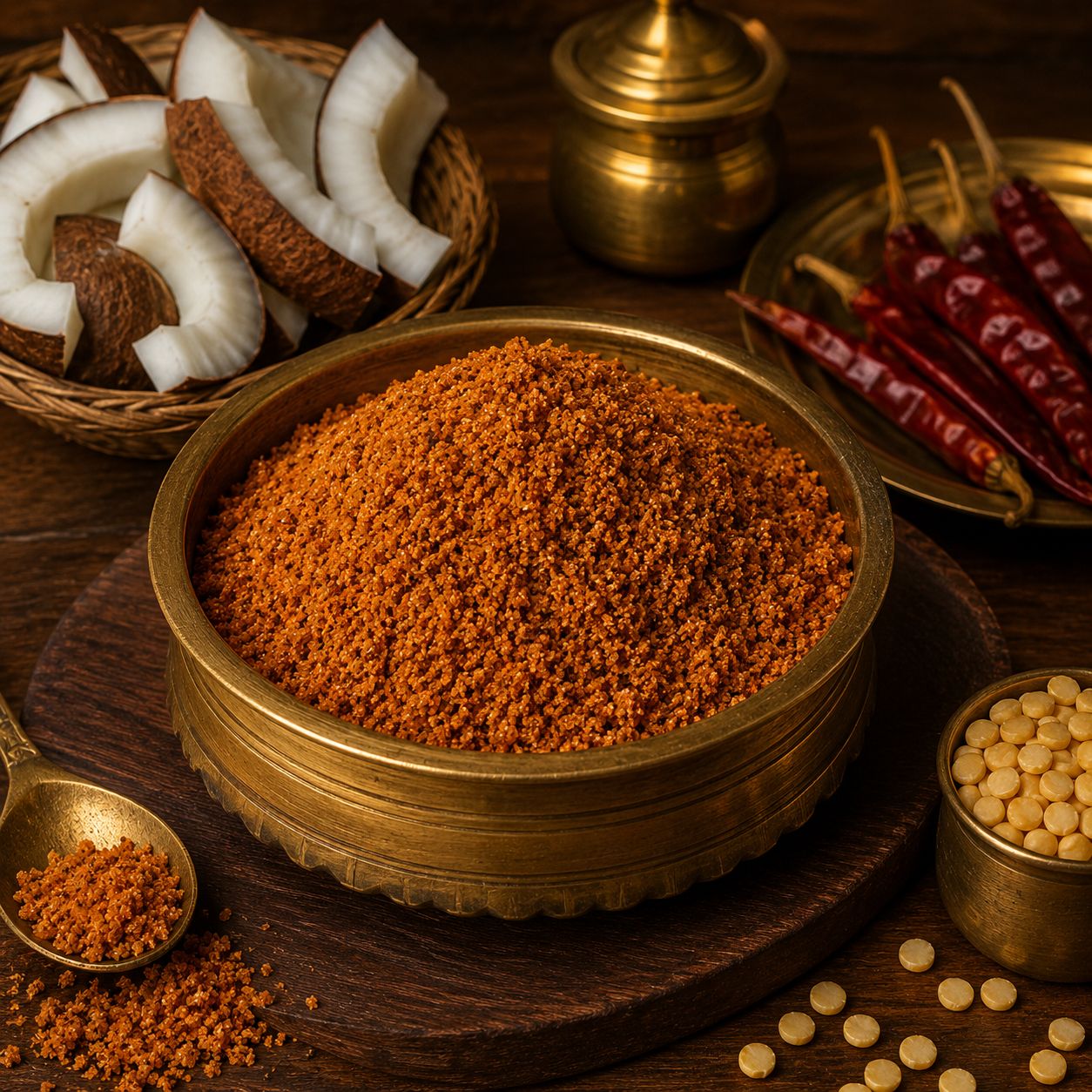 CHAMANTHI PODI  ( DRY ROASTED COCONUT CHILLI POWDER )