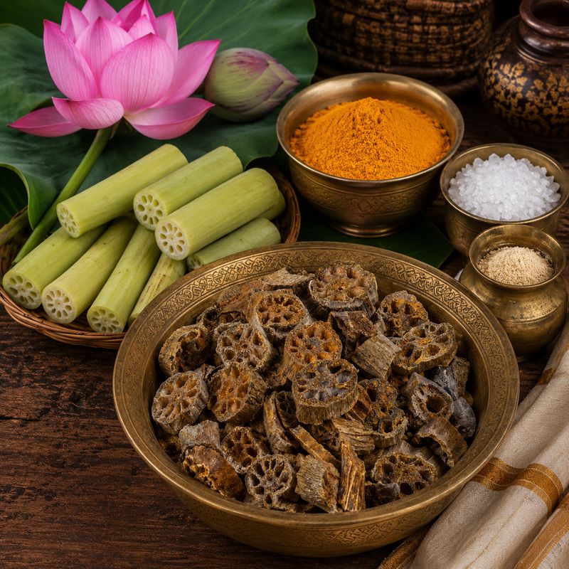 THAMARA KIZHANGU VATHAL /   ( SUN DRIED LOTUS STEM )