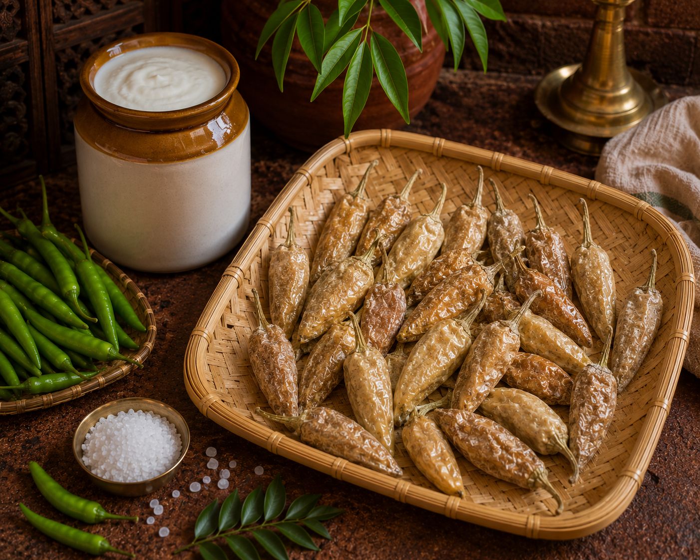 THAYIR MULAGAI / MOR MILAGAI ( SUN DRIED CURD CHILLIES )