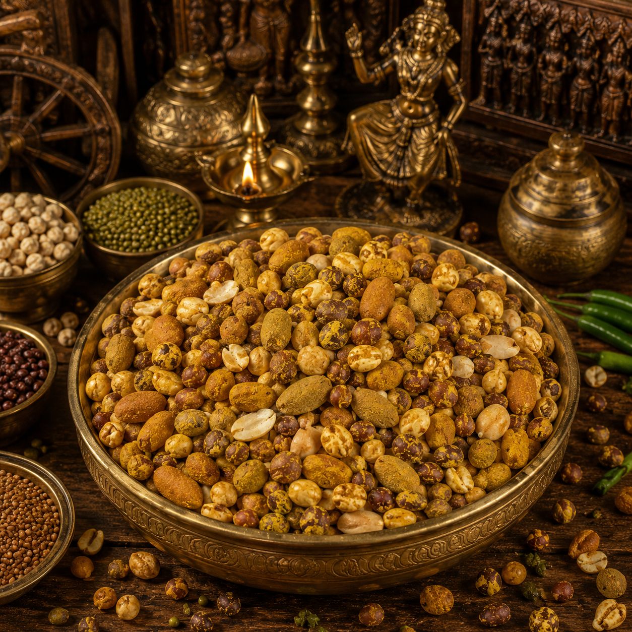 HURIGAALU MIX  ( ROASTED LENTILS - GREEN CHILLI FLAVOR  )