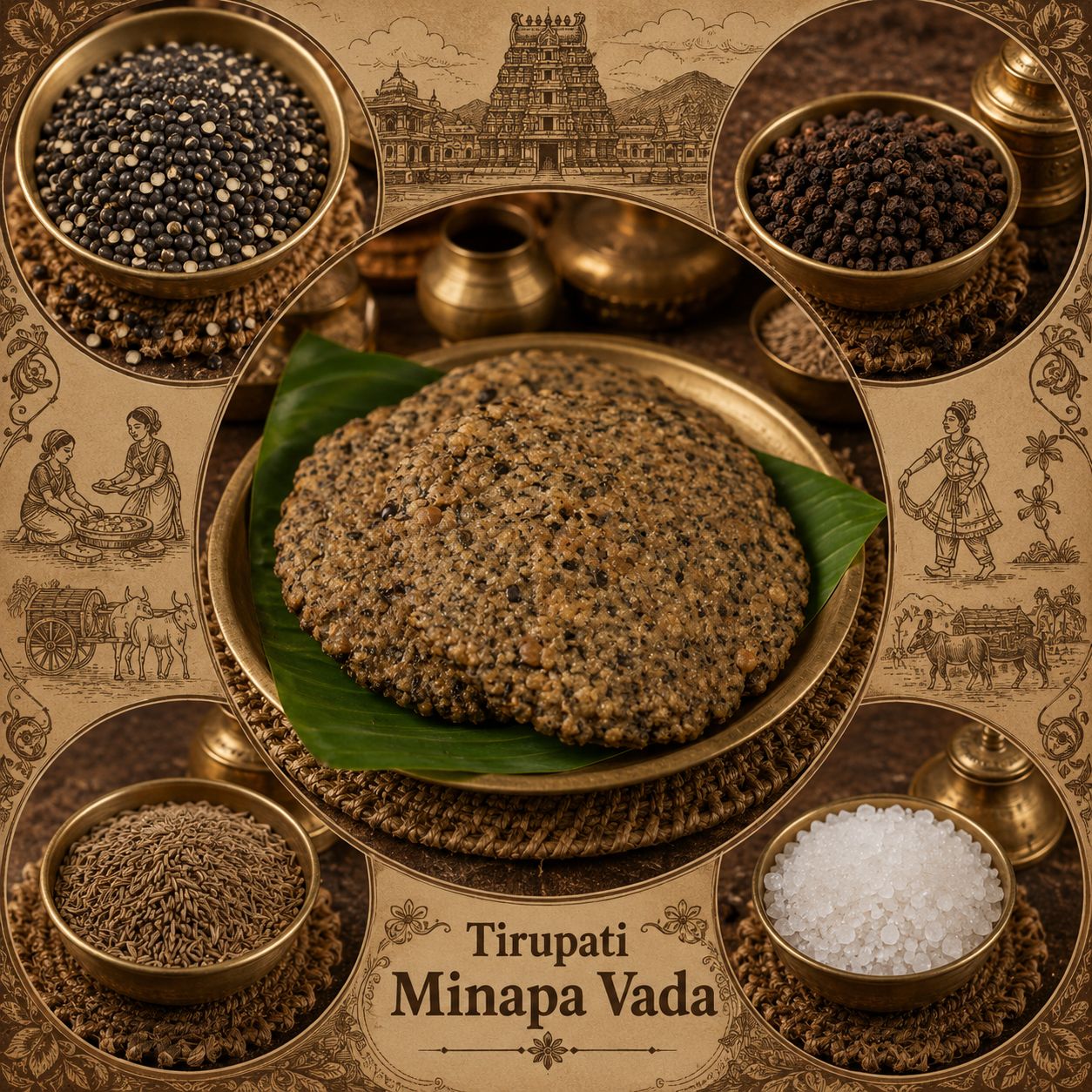 TIRUPATI STYLE MINAPA VADA / MILAGU VADA ( 2 Pieces ) Net wt. 100 grams